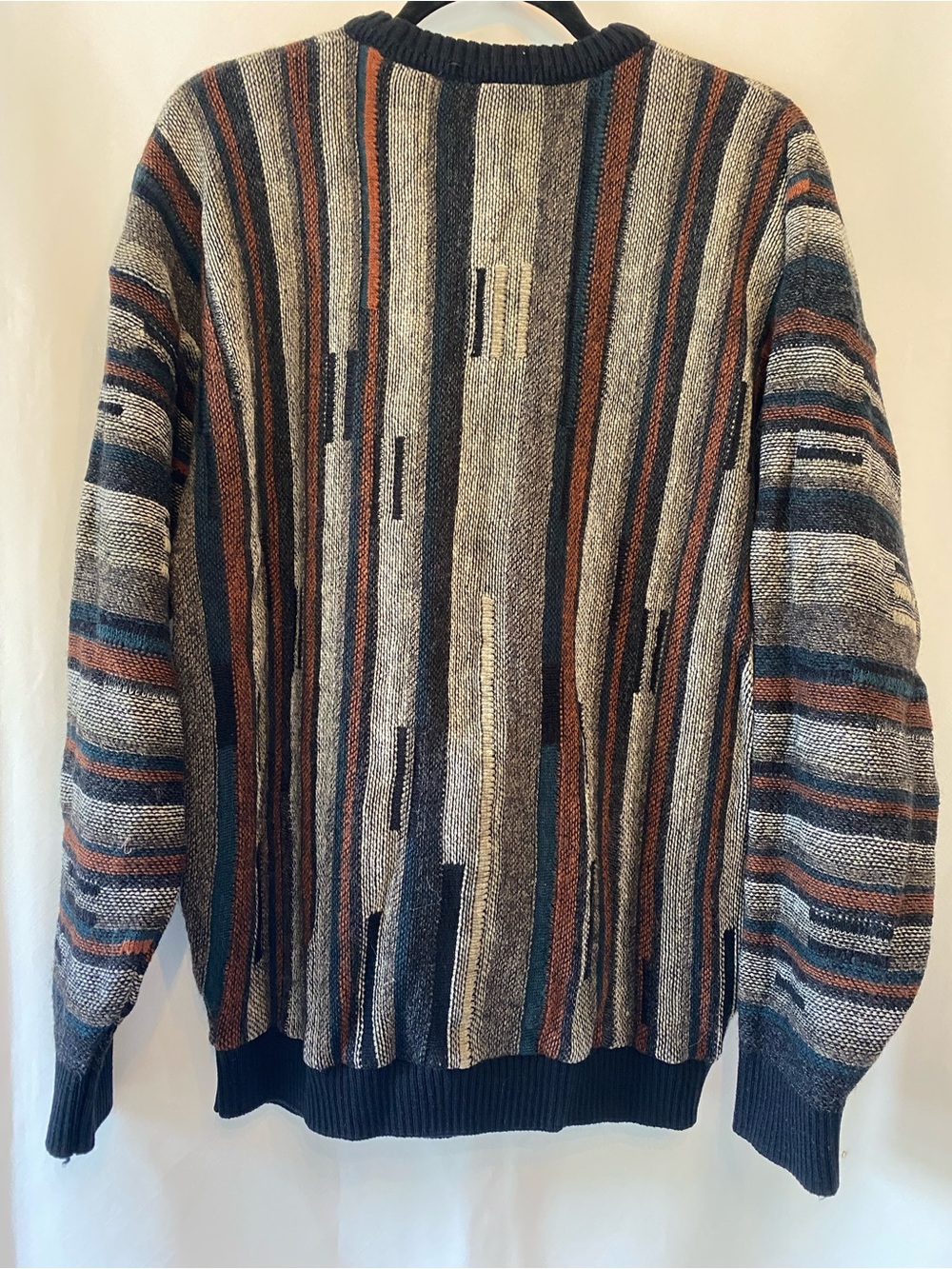 Tosani Wool Blend Eclectic Grandpa Coogi Style Psychedelic Crewneck Sweater 2XL - Picture 5 of 10